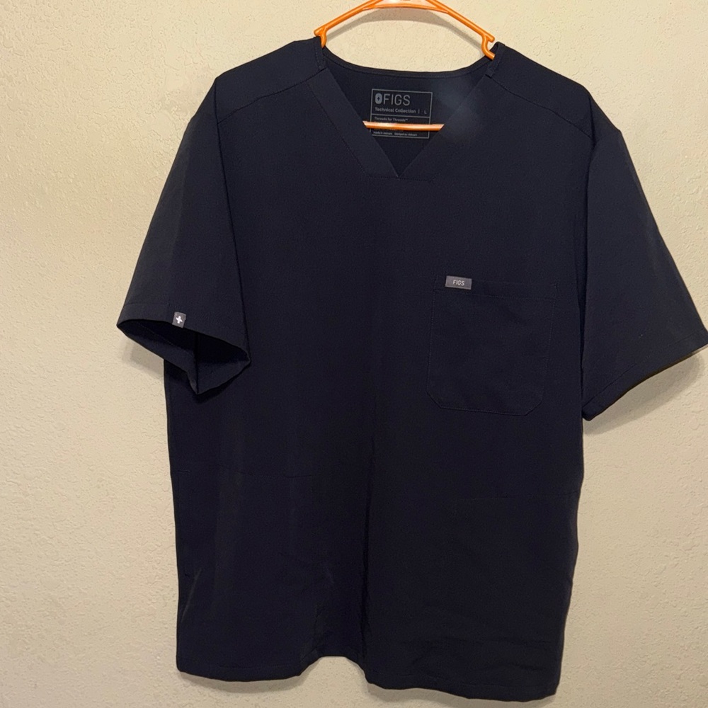 Figs technical collection slate grey  V-Neck Scrub Top